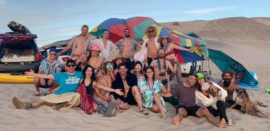 Chad Reilly, beach rave group pic in El Golfo, Mexico.
