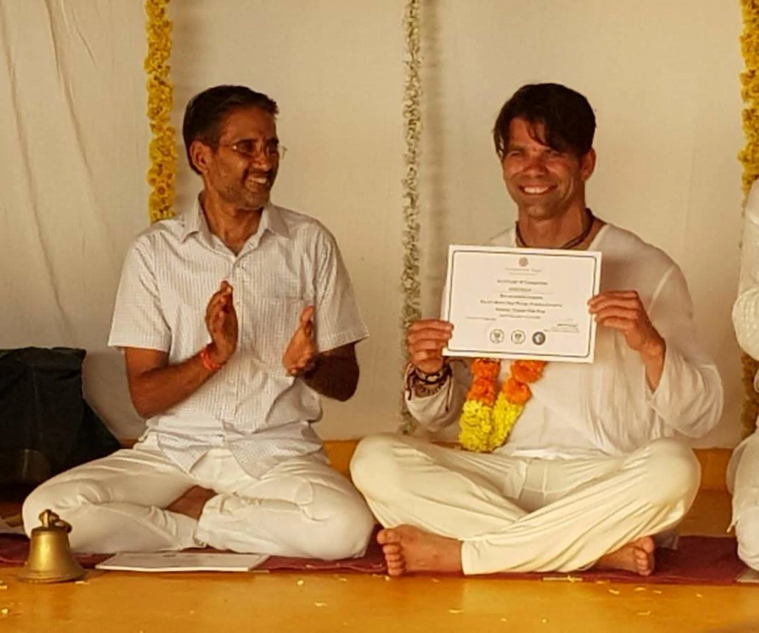 Chad Reilly graduates Yoga Teacher Training in Goa, India.
