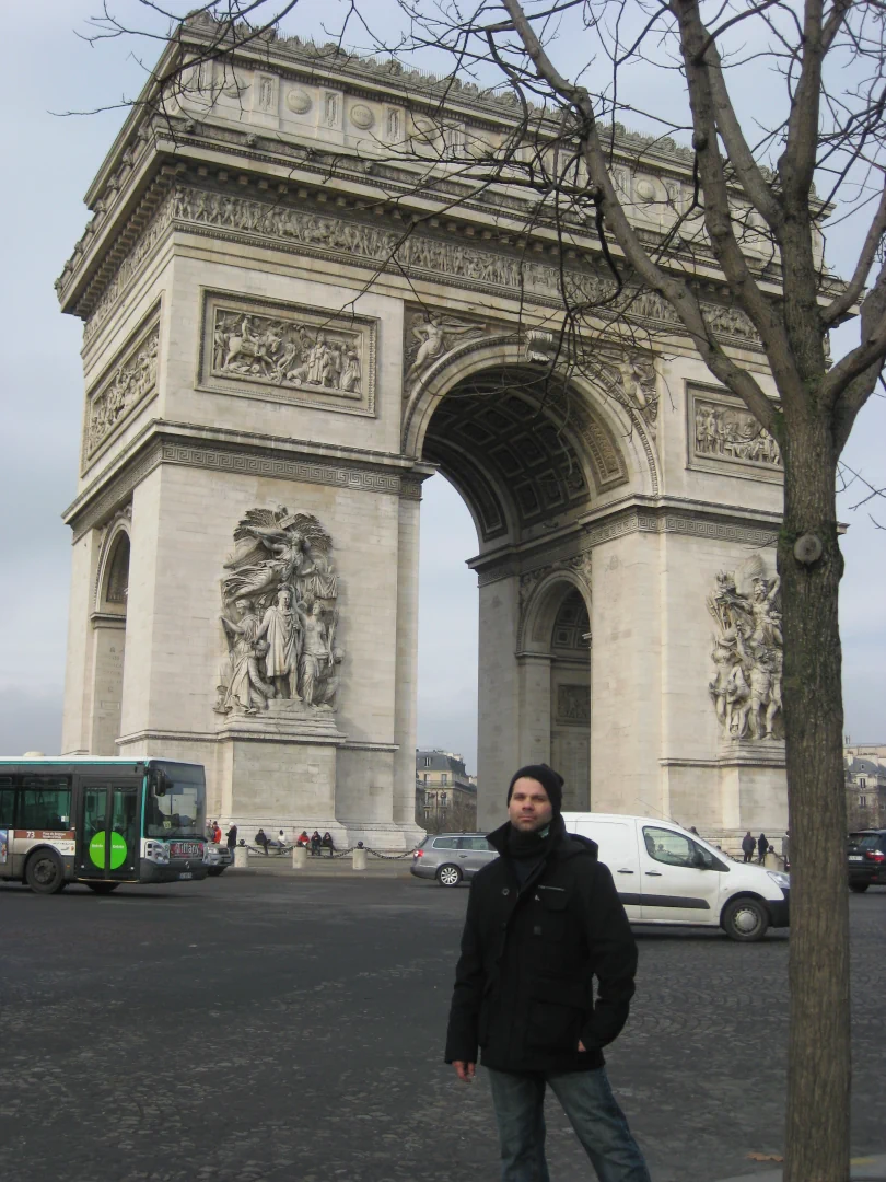At the Arc de Triomphe.