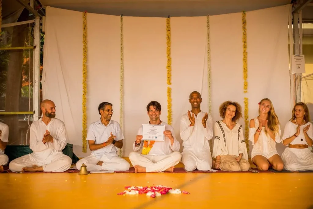 Chad Reilly, yoga teacher training graduation. Goa, India.